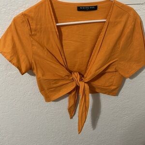 White Fox front tie shirt